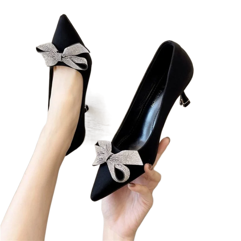 Verão de Pontas de Cristal de Fadas Senhoras Vento Sandálias com Strass Borboleta-nó Transparente de Alta Calcanhar Mulheres Sandálias da Moda de Sapatos Novos