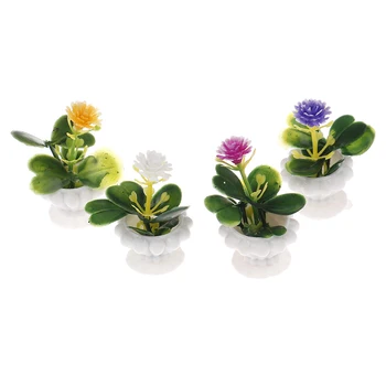 1:12 Casa De Bonecas Em Miniatura Verde Planta De Flor Em Vaso De Móveis De Decoração Acessórios