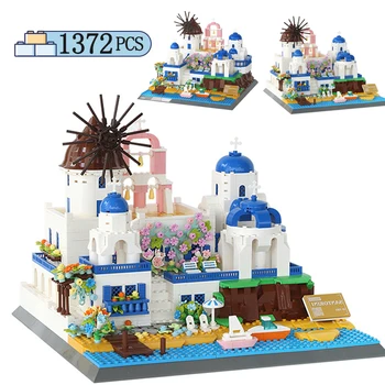 1372 PCS Mini-Blocos Famosos Arquitetura da Cidade da ilha de Casa de luxo do Modelo de Construção de Blocos de Tijolos de Brinquedos Educativos para Crianças Presentes