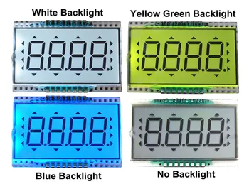 16PIN TN Positivo De 4 Dígitos Segmento de LCD o Painel de Ultra-baixa Temperatura de Ecrã Branco/Amarelo / Verde/luz de fundo Azul, 3V