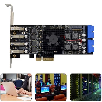 1Set PCI-E X4 ST676 NEC720202 USB3.0 Cartão Do Canal Quatro Poderes De Visão Industrial De Conversão De Alta Velocidade De Cartão