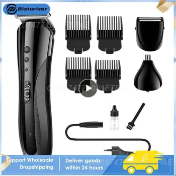 1~6PCS Aparador de Pêlos Barbeiro Cabelo Clipper fio de Cabelo Máquina de Corte do Aparador de Barba Barbear Máquina sem Fio Eléctrico Homens máquina de Barbear