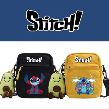 2023 Stitch da Disney de Impressão Nova Bolsa de Ombro Tela Simples Crossbody Quatro-cor do Quadrado Pequeno Saco de Presente de Aniversário para Meninos e Meninas