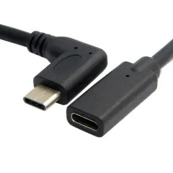 20cm USB 3.1 Tipo C homens e mulheres de 90 Graus para a Direita em Ângulo de Extensão do Cabo de Dados USB C para Extensão USB C Cabo de Dados
