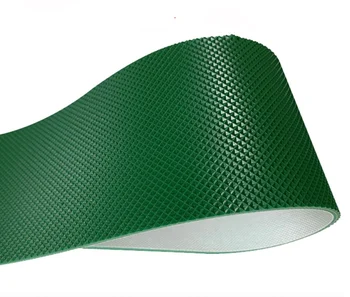 2pcs de Perímetro:(700/650mmx220x2mm) PVC Verde Padrão de Diamante Quadrado da Grade de Transportador de Correia Industrial