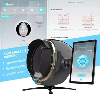 3D Pele Scanner de Cuidados Faciais Analisador de Monitor de Máquina Magic Mirror Portátil de Teste de inglês Detector de Face Câmara de Análise de Teste