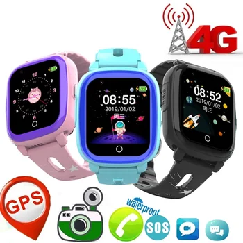 4G Crianças Inteligentes Relógio de GPS wi-FI Rastreador Localizar Estudante de Câmara Remota do Monitor da Voz do SOS Smartwatch Chamada de Vídeo Telefone Android Assistir