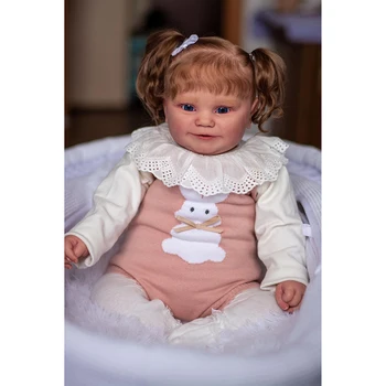60cm Reborn Baby Maddie Menina Boneca com Enraizada Cabelo da Criança Popular semelhante à vida Real de Toque Macio Fofinho Bebê Bebe Reborn