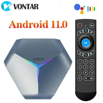 A95X F4 Luz do RGB Inteligente Caixa de TV Android 11 Amlogic S905X4 4G 64GB 32GB Wifi, BT Media Player TVBOX A95XF4 2G16G Set-top box