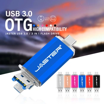 Alta Velocidade de Três Em Um TIPO de Interface-C Unidades Flash USB de Memória de 64GB Vara OTG 32GB Multifuncional Caneta Drive16GB Presente do Negócio