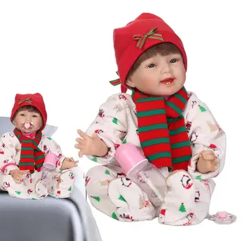 As Bonecas Do Bebê Simulação Bebê Recém-Nascido Bonecas Poseable Vida Real Brinquedos Do Bebê Menina Com Chupeta E Mamadeira Para Crianças