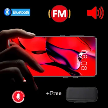 Bluetooth Mp4 Player Android 128gb Ecrã Táctil de Aparelhagem de Música, Gravador de Vídeo, Leitor de Mp3 Rádio Cartão do TF do Altofalante de Higiene Saco Preto