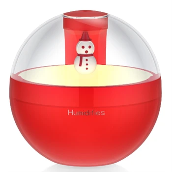 Boneco de neve Humidificador do Ar, com a Luz da Noite Difusor de óleos Essenciais USB Fabricante de Neblina Presente de Natal para Casa Difusor do Carro Vermelho
