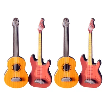 Casa De Bonecas Acessórios Para Guitarra Instrumento Musical Mini Modelos De Fornecimento Estátua De Brinquedos