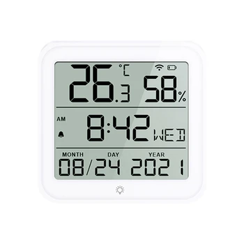 Casa Inteligente Sensor De Temperatura Sensor De Umidade Vida Inteligente Interior De Alarme De Temperatura Do Sensor Com Função De Relógio Para O Lar