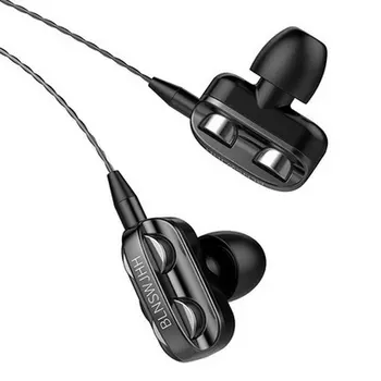 Fones de ouvido Estéreo 3D Dual Driver de Música de Fone de ouvido de Graves Fortes APARELHAGEM hi-fi Esporte Em-Ear Fone de ouvido do Telefone Inteligente Fone de ouvido com Fio Tuning