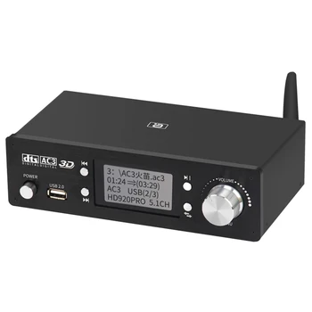 HD920PRO 5.1 CH HD Decodificador de Áudio Bluetooth 5.0 Receptor Dolby Atmos AC3 DTS 4K 3D, Conversor SPDIF ARCO PCUSB DAC(Plug UE)