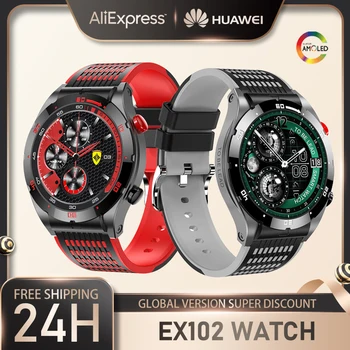 Huawei EX102 Smart Watch Homens Mulheres GPS de Esportes de Pista de Chamada Bluetooth Tela AMOLED SOS Função de Monitorização da Pressão Arterial Apple