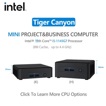 Intel NUC 11 Pro NUC11TNHV50L Tigre Canyon Home&Business Mini PC Desktop Intel Core i5-1145G7 Processador com a Tecnologia vPro