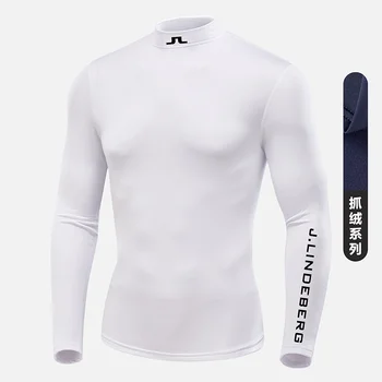 J Homens de Golfe Esportes mais Quentes de Manga comprida T-Shirt de Inverno Porão de Golfe Collants Jersey #GGT2201