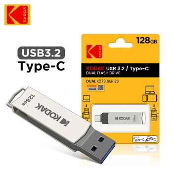 Kodak K273 Unidades Flash USB de Alta Velocidade de 128 gb 256 GB do Disco de U USB3.0/3.1/3.2 Pendrive de 64GB Metal OTG Vara 100% Original