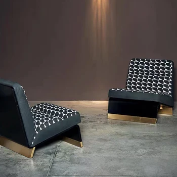 Luz de Luxo Designer de Assento Único Sofá Cadeira Minimalista, Sala de estar e hotéis Quarto de modelos Padrão Zebra Poltrona