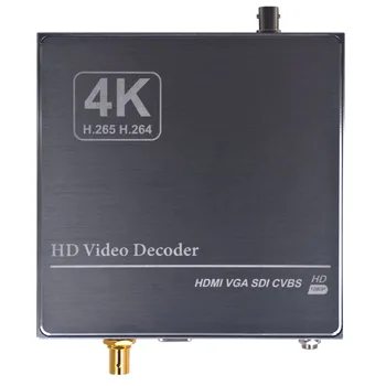 mini HDMI VGA CVBS SDI, Saída de Áudio 4K HTTP HLS RTSP RTMP UDP fluxo de H. 265/H. 264 decodificador