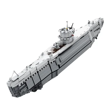 MOC Militares da Marinha Battleship Tipo B U-Boat Navios de guerra conjunto de blocos de Construção Submarino alemão de Educação de Tijolo de Brinquedos Para as Crianças do Presente