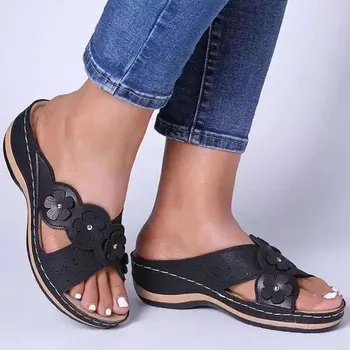 Moda Sapatos de Mulher Plataforma Sandálias de couro do PLUTÔNIO de Verão de Sapatos femininos o Conforto de Andar de Senhoras Sandalias Femininas Calçado Casual