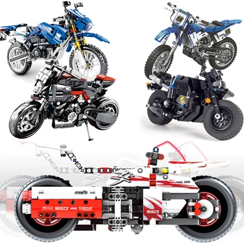 Moto kit de velocidade da Cidade de Veículo moc Define o Modelo de Blocos de Construção de Kits de Brinquedos Compatível Moto de Corrida de Moto technicial