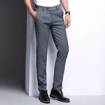 MRMT 2023 Nova Marca de Calças masculinas em linha Reta Slim para os homens a Moda Respirável Casual Terno Calças
