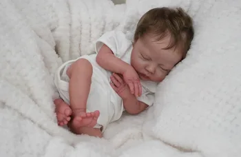 NPK 45cm Recém-nascido Bebê Boneca Reborn Deliah Macio, Fofinho Corpo Realistas em 3D Pele com Veias Visíveis Artesanal de Alta Qualidade Boneca
