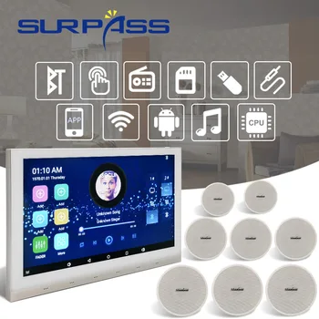 O Smart Touch BT Na Parede de Som Amplificador Wifi Classe D Digital de Áudio Estéreo PA Teto alto-Falante Android, Sistema de Home Theater