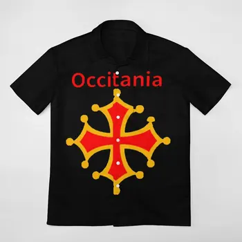Occitania Occitanie Occitânico Uma Camisa De Manga Curta Venda Quente Superior Tee Coordenadas Compras Vintage Eur Tamanho