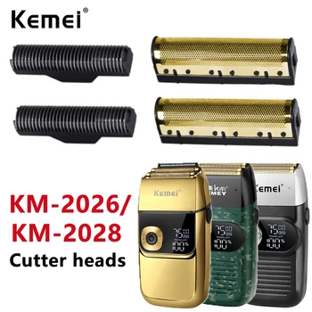 Original, máquinas de barbear Lâminas de Ouro Folha de Faca Net e a Cabeça de Cortador Apropriado para o KM-2026 KM-2028 Flutuante de Barbear