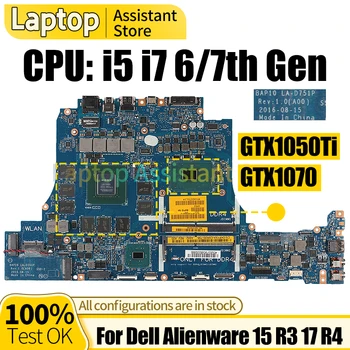 Para Dell Alienware 15 R3 17 R4 Laptop placa-mãe LA-D751P 0KPYXX 0RNF7V i5 i7 6/7 Gen GTX1050Ti GTX1070 Notebook placa-Mãe