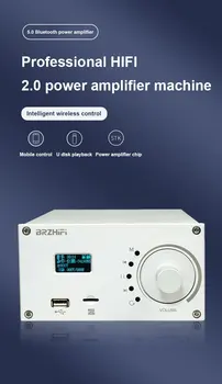 Qingfeng C60 APP de controle remoto Bluetooth 5.0 sem perdas com leitor de música febre amplificador de potência 60WX2 ultra LM3886