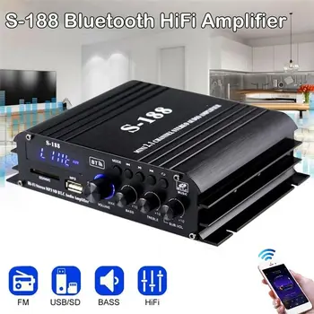 S-188 Amplificador HiFi Bluetooth Estéreo 2.1 Canais Amplificador de Potência de Áudio Bass Treble Controle de 40W×2+60W Amplificador Amplificador de Áudio