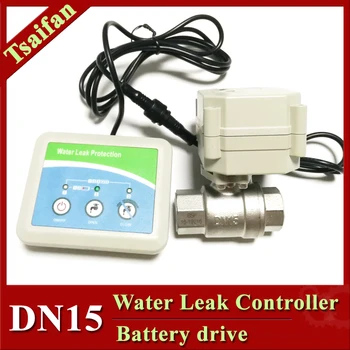 Smart vazamento de Água, dispositivo de Alarme com DN15 Inoxidável Válvula Elétrica, 3VDC bateria unidade de Válvula de bloqueio quando o vazamento de