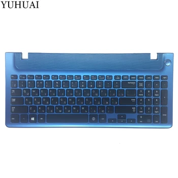 Teclado russo com moldura azul para samsung NP355E5C NP355V5C NP300E5E NP350E5C NP350V5C RU laptop layout do teclado