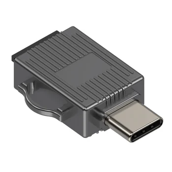 Tipo-C Telemóvel Leitor de Cartão USB3.0 de Alta Velocidade de Leitura de Cartão de Memória TF OTG Leitor de Cartão Adaptador Portátil do Leitor de Cartão Preto