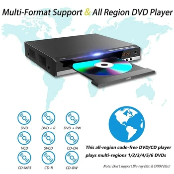 Toda a Região Livre de DVD / CD-Leitor de Discos AV-Saída Built-in MIC-port Leitor de DVD Caixa