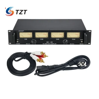 TZT HANWEI MK-4D VU Visor do Medidor de DB Apresentar 2U Quatro Medidores de VU de Alta Sensibilidade para a Música Amplificador de Potência