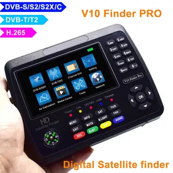 V10 Finder Pro Satélite Finder Medidor de Sinal HD (1080P) de 4.3
