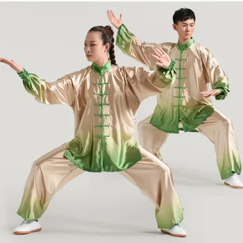 Wushu Roupas Arte Marcial Uniforme De Kung Fu Dress Tai Chi Roupas Unissex, Mulheres E Homens Gradiente Respirável Kun Mestre 2023 Novo