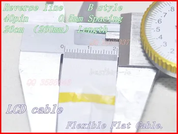 0.5 mm de Espaçamento + 260 mm de Comprimento + 40Pin B / Inverter a linha de LCD a cabo de FFC Cabo Liso Flexível. 40P*0.5 B*260MM