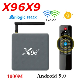 10PCS X96 X9 Caixa de TV Amlogic S922X Android 9.0 4GB DDR4 RAM 32GB ROM 8K USB3.0 Dual wi-Fi 1000M Set-Top Box Media Player