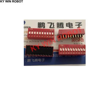 1PCS/LOTES Taiwan Yuanda MERGULHO NDS-10V interruptor dip 10 bits de ligação direta de 2,54 mm passo tecla de piano tipo positivo de discagem 10P