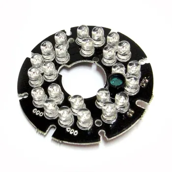24 LEDs de 5mm de Infravermelho 90 Graus Lâmpadas 850nm IR Conselho Iluminador Para a Câmera do CCTV