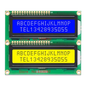 3.3 V 5V 1602 16X2 Módulo de Exibição do LCD HD44780 Chip Amarelo Ou Azul Tela IIC Adaptador Para SPI ou Paraller 51 STM MCU Projeto